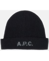 A.P.C. - Cappello A Berretto Di Lana Con Logo - Lyst