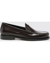 Celine - Triomphe Logo Bullhide Leather Loafers With Raised Apron - Lyst