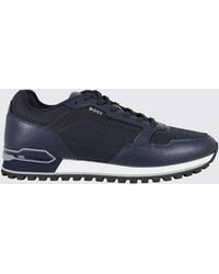 BOSS - Parkour Leather And Mesh Sneakers - Lyst