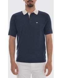 Emporio Armani - Cotton Knit Polo Shirt - Lyst