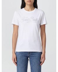 MC2 Saint Barth - Crewneck Cotton T-Shirt With Graphic Print And Logo - Lyst