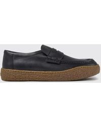Camper - Peu Terreno Smooth Leather Loafers With Strap And Apron Seam - Lyst