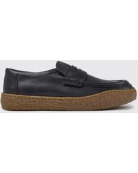 Camper - Peu Terreno Smooth Leather Loafers With Strap And Apron Seam - Lyst