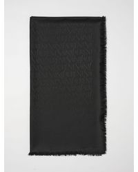 Saint Laurent - Silk Blend Scarf With Jacquard Logo - Lyst