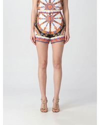 Dolce & Gabbana - Dolce &Amp Gabbana High-Waisted Silk Shorts With Carretto Siciliano Print - Lyst