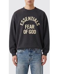 Fear Of God - Cotton Crewneck Jumper With Logo And Dropped Shoulders - Lyst