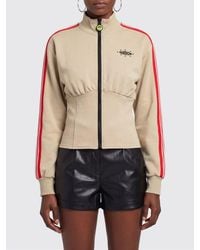 Barrow - Cotton Zip Sweatshirt With Mock Neck And Contrast Bands - Lyst