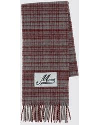 Marni - Bufanda Con Estampado De Cuadros En Mezcla De Lana Virgen Y Alpaca Con Parche Del Logo - Lyst