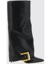 Balmain - Botas Altas Anthem De Piel De Becerro Lisa Con Hebilla Y Monograma - Lyst