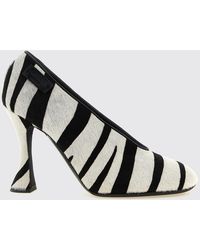 Moschino - Zebra-Print Pony Hair Pumps With Spool Heel - Lyst