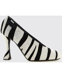 Moschino - Zebra-Print Pony Hair Pumps With Spool Heel - Lyst