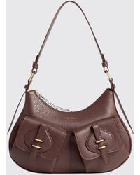 Coccinelle - Mavery Grained Leather Shoulder Bag With Zip Closure - Lyst