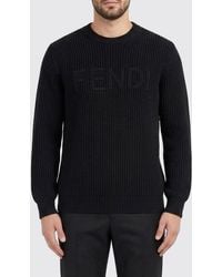Fendi - Wool Crew Neck Pullover - Lyst