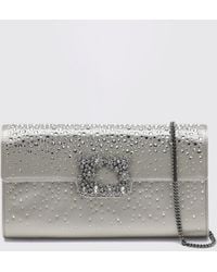 Roger Vivier - Satin Clutch With Jewel Buckle And Crystals - Lyst