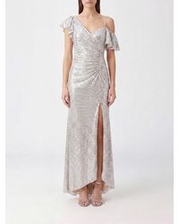 Self-Portrait - One-Shoulder Rhinestone Long Evening Gown With Slit - Lyst