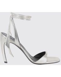 The Attico - Ora Laminated Leather Sandals - Lyst