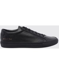 Common Projects - Achilles Low Smooth Calfskin Sneakers With Laminated Logo - Lyst
