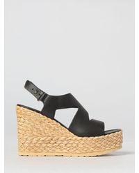 Paloma Barceló - Leather Wedge Sandals - Lyst