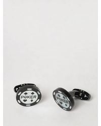 Paul Smith - Round Enamelled Brass Cufflinks With Engraved Logo - Lyst