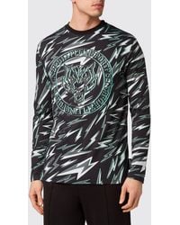 Philipp Plein - Long-Sleeved Jersey T-Shirt With Graphic Print - Lyst