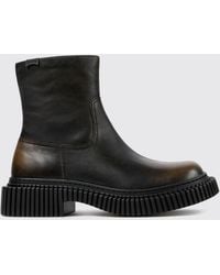 Camper - Pix Berlin Aged Leather Ankle Boots With Xl Extralight Sole - Lyst