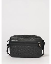 ARMANI EXCHANGE - Faux Leather Crossbody Bag With All-Over Logo - Lyst