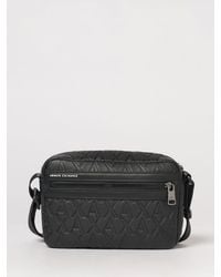ARMANI EXCHANGE - Faux Leather Crossbody Bag With All-Over Logo - Lyst