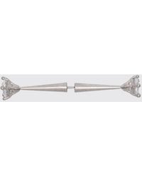 Panconesi - Spina Chromed Brass Earring With Set Crystals - Lyst