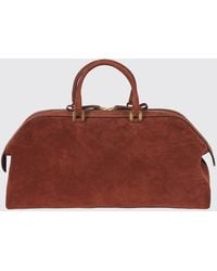Alberta Ferretti - Large Suede Leather Handbag With Double Handle - Lyst