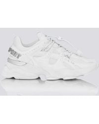 Philipp Plein - Runner Beast X-01 Leather And Mesh Sneakers With Drawstring Closure - Lyst