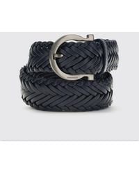 Ferragamo - Gancini Woven Leather Belt - Lyst