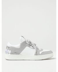 Jimmy Choo - Florent Sneakers In Leather And Glittery Fabric - Lyst