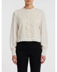 Twinset - Long-Sleeved Viscose Blouse With Floral Print Details - Lyst