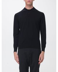 Diana Studio - Long-Sleeved Knit Cotton Polo With Ribbed Collar - Lyst