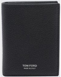 Tom Ford - T-Line Grained Calf Leather Bifold Card Holder With Laminated Logo - Lyst