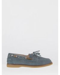 Pinko - Grace Suede Boat Loafers With Metallic Inserts - Lyst