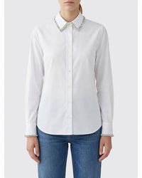 McQueen - Classic Cotton Shirt With Rhinestones - Lyst