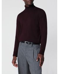 Drumohr - Pure Wool Long-Sleeved Turtleneck Jumper With Ribbed Trims - Lyst