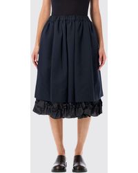 Comme des Garçons - Comme Des Gar&Ccedil	Ons A-Line Crêpe Midi Skirt With Ruffles And High Elasticated Waist - Lyst