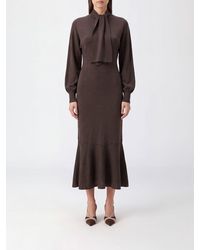 Jacquemus - Silk Blend Midi Knitted Dress With Tie-Neck - Lyst