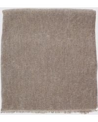 Brunello Cucinelli - Rectangular Wool And Silk Blend Scarf With Fringed Hem - Lyst
