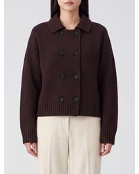 Allude - Double-Breasted Wool And Cashmere Blend Cardigan With Classic Collar - Lyst