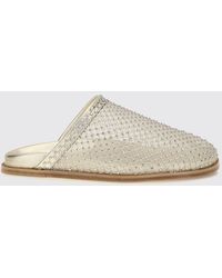 forte_forte - Net Nylon Sabot Mules With Rhinestone Embroidery - Lyst