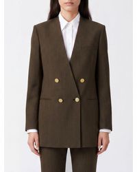 Alberta Ferretti - Military-Style Double-Breasted Wool Blend Blazer - Lyst