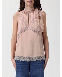 Pinko - Top With Lace Inserts - Lyst