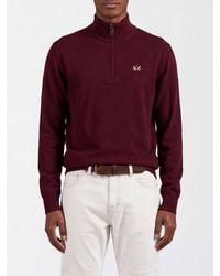 La Martina - Wool Blend High Neck Jumper With Half-Zip And Embroidered Logo - Lyst