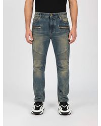 Balmain - Vaqueros Skinny Fit De Denim De Algodón - Lyst