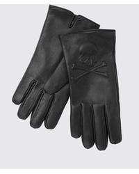 Philipp Plein - Nappa Leather Gloves With Metal Skull Application - Lyst