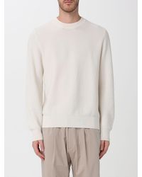 BOSS - Pure Cotton Crewneck Jumper With Dropped Shoulders And Ribbed Trims - Lyst