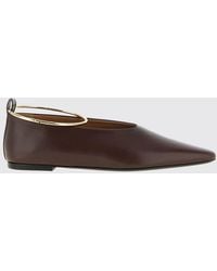 Jil Sander - Ring Goatskin Ballet Flats With Metal Ring Detail - Lyst